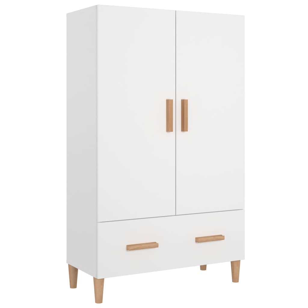 Highboard High Gloss White 70x31x115 cm Engineered Wood