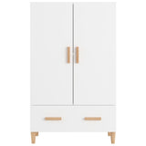 Highboard High Gloss White 70x31x115 cm Engineered Wood - Side View