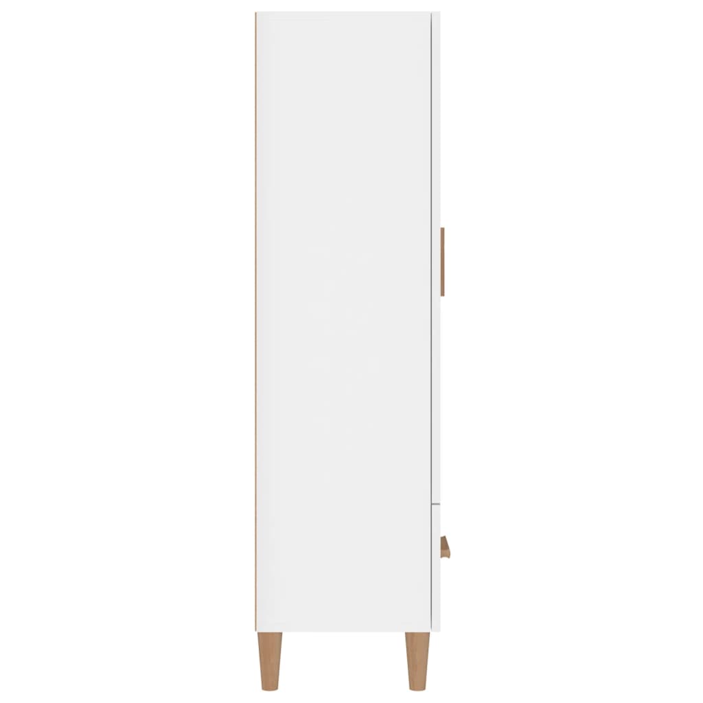 Highboard High Gloss White 70x31x115 cm Engineered Wood