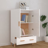 Highboard High Gloss White 70x31x115 cm Engineered Wood