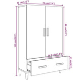 Highboard High Gloss White 70x31x115 cm Engineered Wood - Low Angle