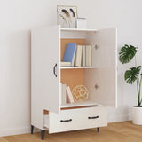 Highboard High Gloss White 70x31x115 cm Engineered Wood - Side View