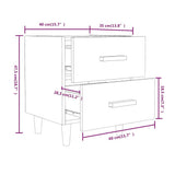 Bed Cabinet Smoked Oak 40x35x47.5 cm - Close-Up Angle