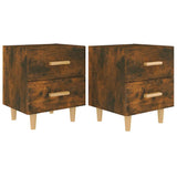 Bed Cabinets 2 pcs Smoked Oak 40x35x47.5 cm - Front View