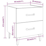 Bedside Cabinet Smoked Oak 40x35x47.5 cm - Close-Up Angle