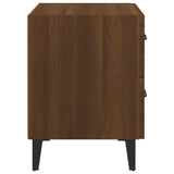 Bedside Cabinet Brown Oak 40x35x47.5 cm - Rear View