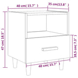 Bedside Cabinet Brown Oak 40x35x47 cm - Close-Up Angle