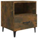 Bedside Cabinets 2 pcs Smoked Oak Engineered Wood - Side View
