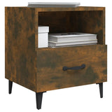 Bedside Cabinets 2 pcs Smoked Oak Engineered Wood - Close-Up Angle