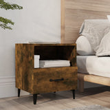 Bedside Cabinets 2 pcs Smoked Oak Engineered Wood - Low Angle