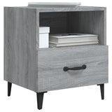 Bedside Cabinet Grey Sonoma Engineered Wood - Rear View