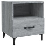 Bedside Cabinets 2 pcs Grey Sonoma Engineered Wood - Side View