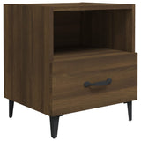 Bedside Cabinets 2 pcs Brown Oak Engineered Wood - Side View