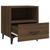 Bedside Cabinets 2 pcs Brown Oak Engineered Wood - Rear View
