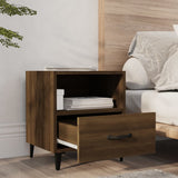 Bedside Cabinets 2 pcs Brown Oak Engineered Wood - Extra Image