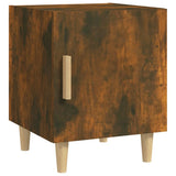 Bedside Cabinet Smoked Oak Engineered Wood - Front View