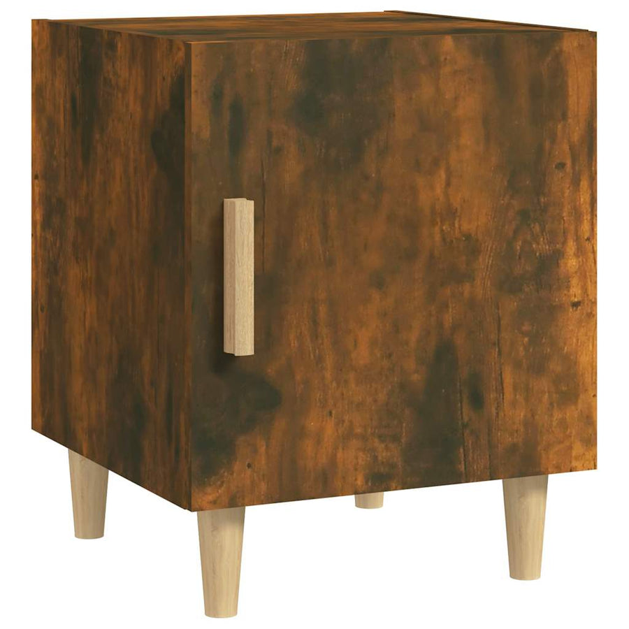 Bedside Cabinet Smoked Oak Engineered Wood