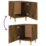 Bedside Cabinet Smoked Oak Engineered Wood