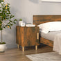 Bedside Cabinet Smoked Oak Engineered Wood