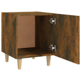 Bedside Cabinets 2 pcs Smoked Oak Engineered Wood - Rear View