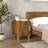 Bedside Cabinets 2 pcs Smoked Oak Engineered Wood - Low Angle