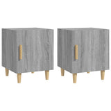 Bedside Cabinets 2 pcs Grey Sonoma Engineered Wood - Front View