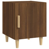 Bedside Cabinet Brown Oak Engineered Wood - Front View