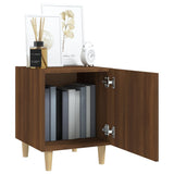 Bedside Cabinet Brown Oak Engineered Wood - Close-Up Angle