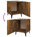 Bedside Cabinets 2 pcs Smoked Oak Engineered Wood - Close-Up Angle