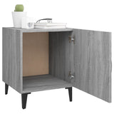 Bedside Cabinet Grey Sonoma Engineered Wood - Rear View