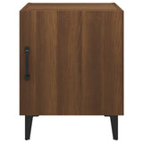 Bedside Cabinet Brown Oak Engineered Wood - Side View