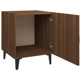 Bedside Cabinet Brown Oak Engineered Wood - 45-Degree Angle