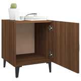 Bedside Cabinet Brown Oak Engineered Wood - Rear View