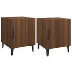 Bedside Cabinets 2 pcs Brown Oak Engineered Wood