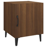 Bedside Cabinets 2 pcs Brown Oak Engineered Wood - Side View