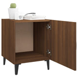Bedside Cabinets 2 pcs Brown Oak Engineered Wood - Low Angle