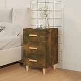 Bedside Cabinet Smoked Oak 40x40x66 cm Engineered Wood - Side View