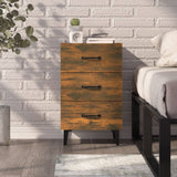 Bedside Cabinet Smoked Oak 40x40x66 cm Engineered Wood - Close-Up Angle