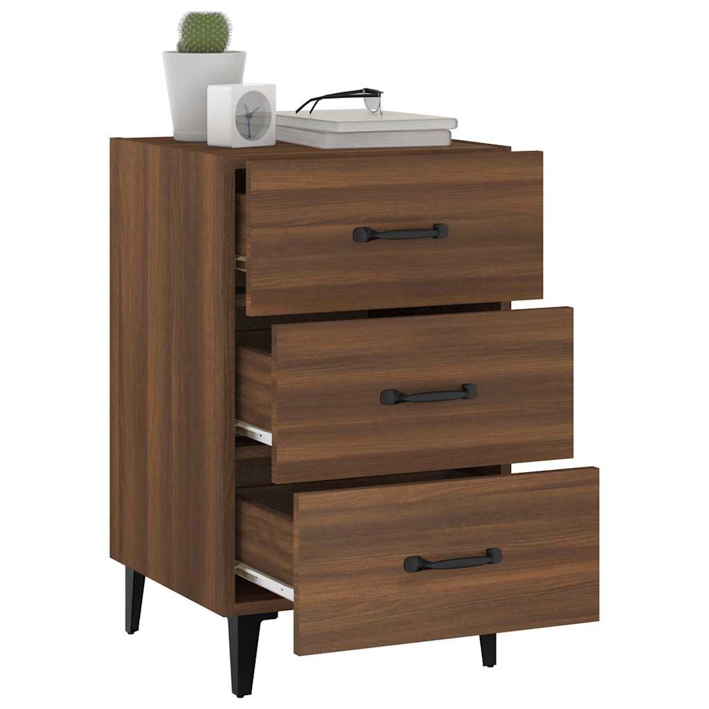 Bedside Cabinet Brown Oak 40x40x66 cm Engineered Wood