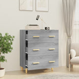 Sideboard Grey Sonoma 70x34x90 cm Engineered Wood - Rear View