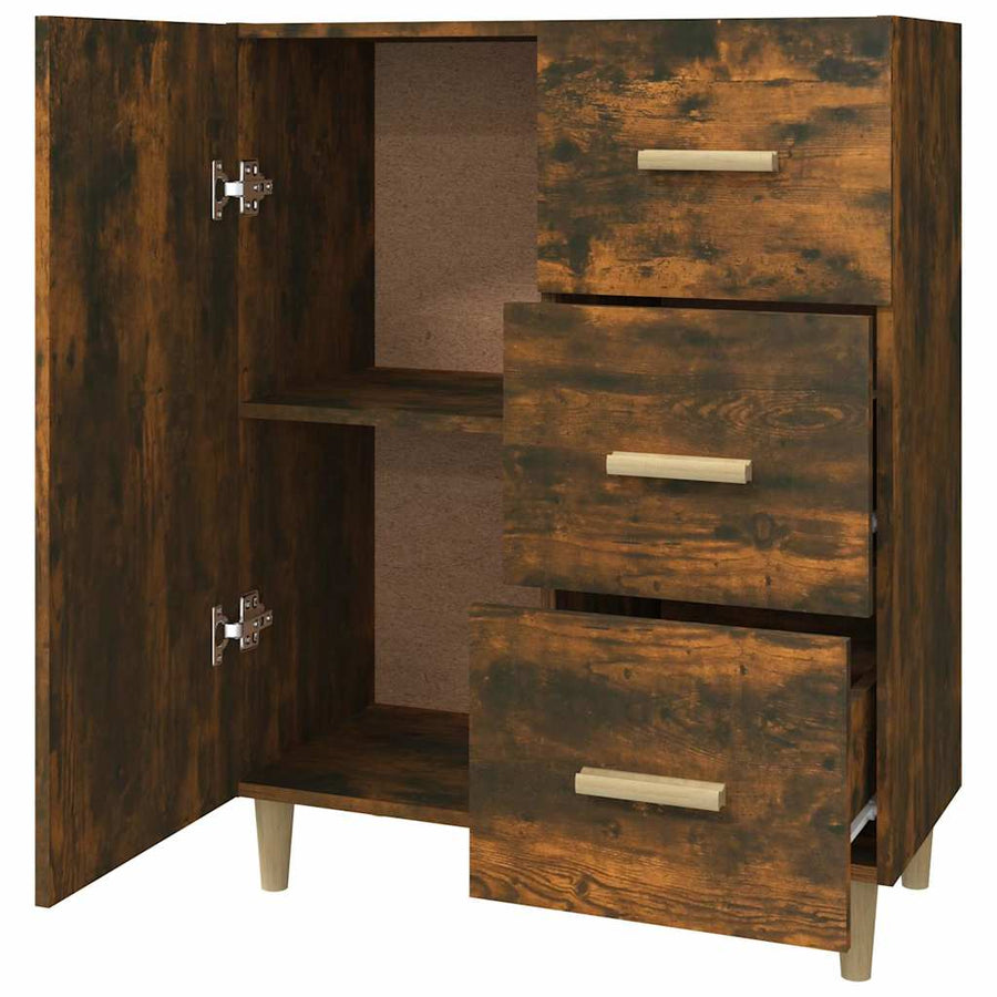 Sideboard Smoked Oak 69.5x34x90 cm Engineered Wood