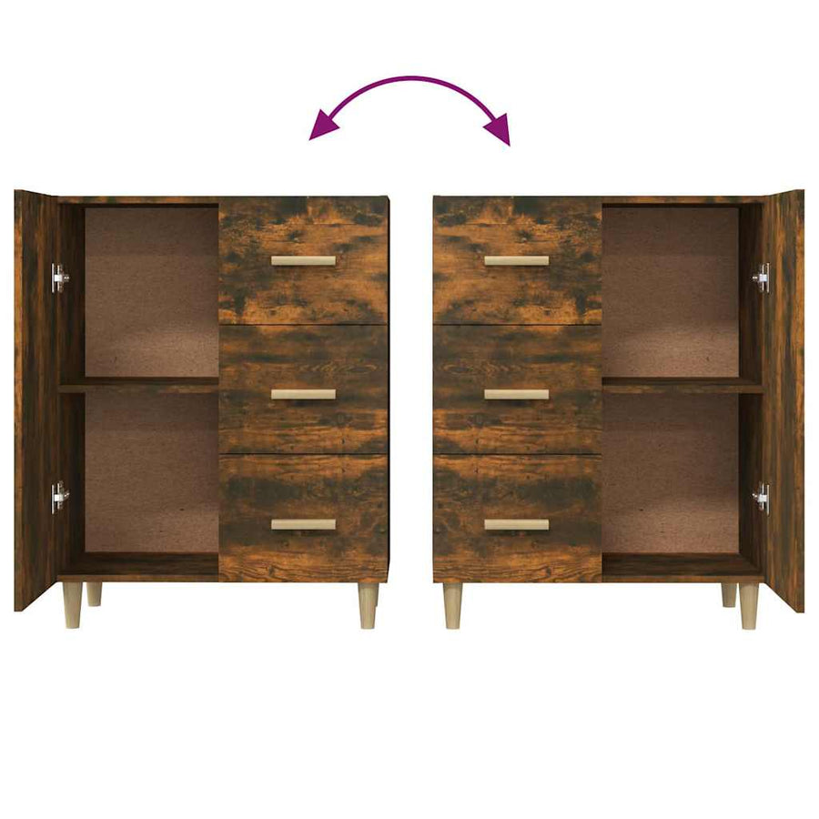 Sideboard Smoked Oak 69.5x34x90 cm Engineered Wood