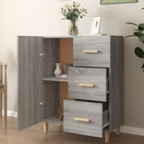 Sideboard Grey Sonoma 69.5x34x90 cm Engineered Wood - Side View