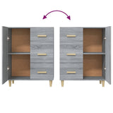 Sideboard Grey Sonoma 69.5x34x90 cm Engineered Wood - Low Angle
