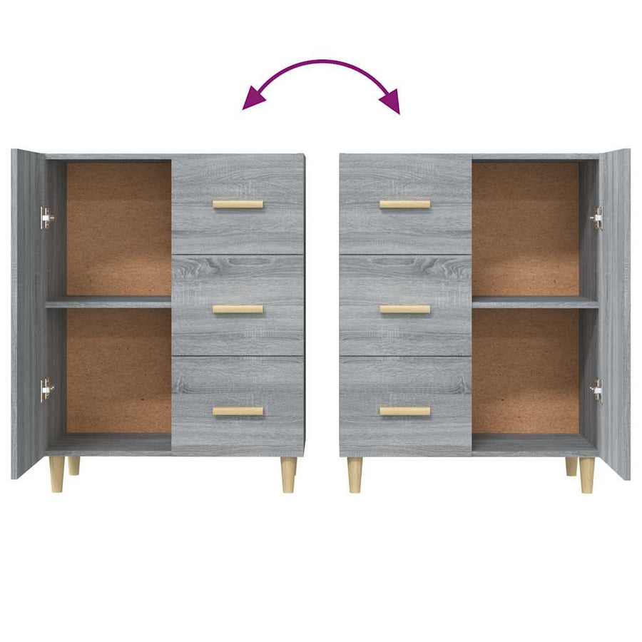 Sideboard Grey Sonoma 69.5x34x90 cm Engineered Wood