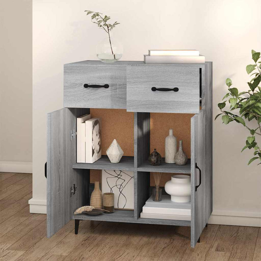 Sideboard Grey Sonoma 69.5x34x90 cm Engineered Wood