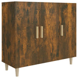 Sideboard Smoked Oak 90x34x80 cm Engineered Wood - Front View