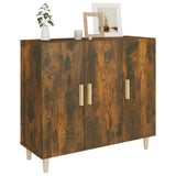 Sideboard Smoked Oak 90x34x80 cm Engineered Wood - Close-Up Angle