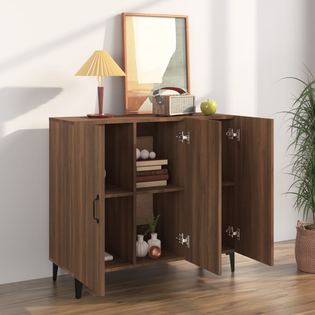 Sideboard Brown Oak 90x34x80 cm Engineered Wood