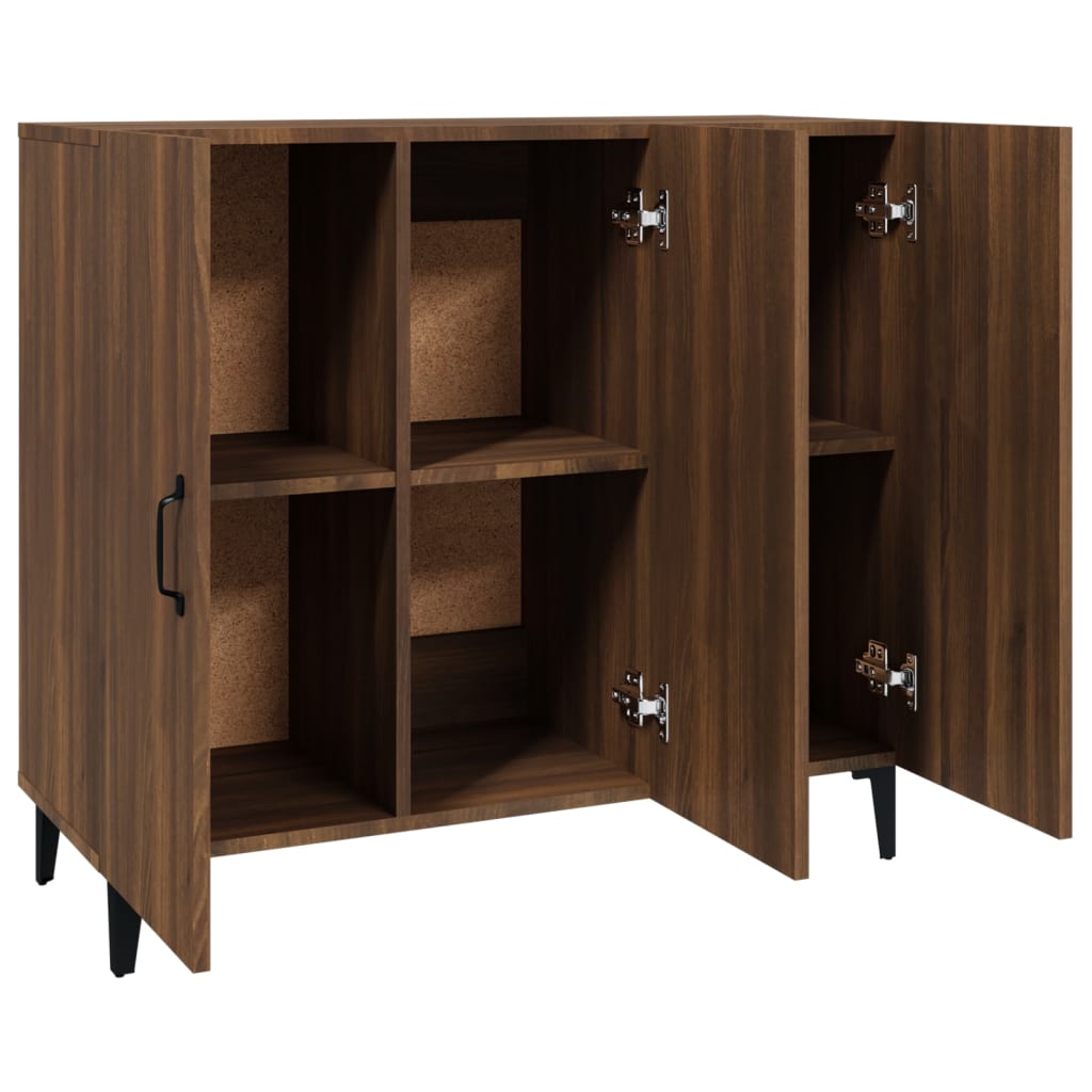 Sideboard Brown Oak 90x34x80 cm Engineered Wood